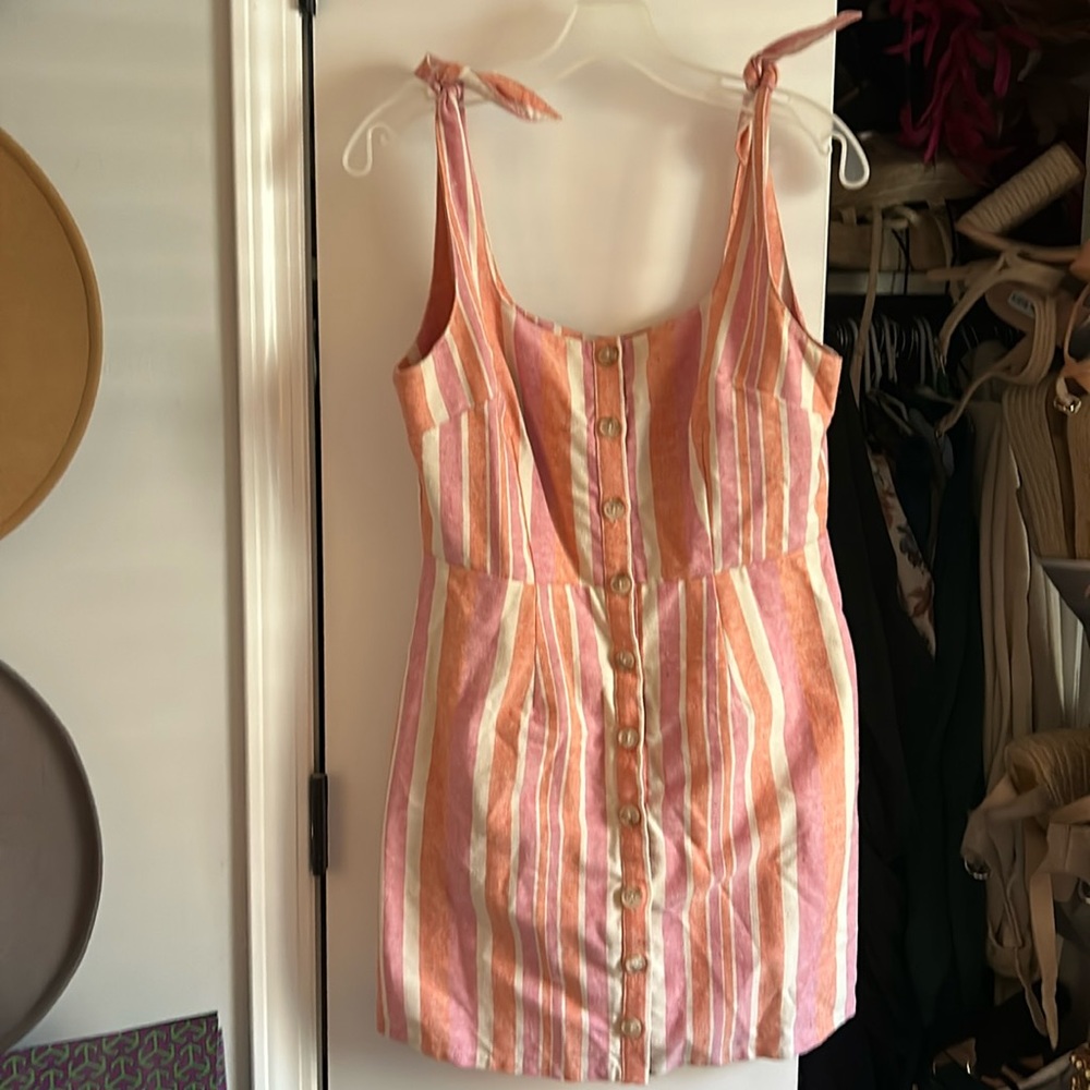 Lulus Mini button up stripe summer dress